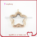 flower shape gold jewelry with crystal